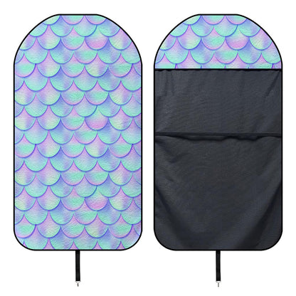Blue Mermaid Scales Pattern Print Waterproof Car Seat Cover