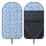 Blue Mermaid Scales Pattern Print Waterproof Car Seat Cover