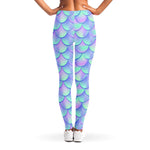 Blue Mermaid Scales Pattern Print Women's Leggings