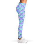 Blue Mermaid Scales Pattern Print Women's Leggings