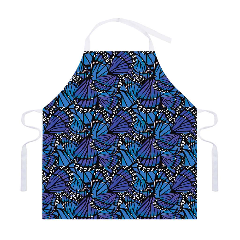 Blue Monarch Butterfly Wings Print Adjustable Apron