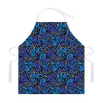 Blue Monarch Butterfly Wings Print Adjustable Apron