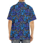 Blue Monarch Butterfly Wings Print Aloha Shirt
