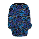 Blue Monarch Butterfly Wings Print Baby Seat Cover
