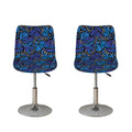 Blue Monarch Butterfly Wings Print Bar Stool Covers