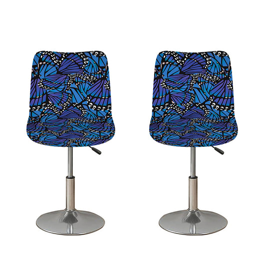 Blue Monarch Butterfly Wings Print Bar Stool Covers