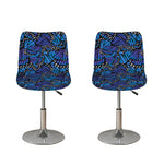 Blue Monarch Butterfly Wings Print Bar Stool Covers