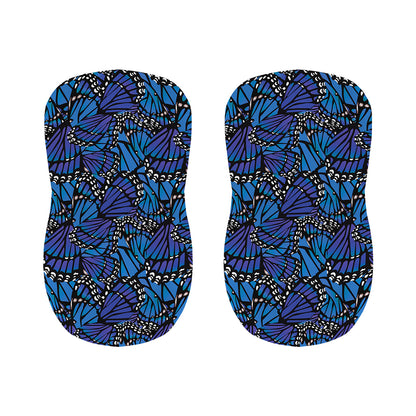 Blue Monarch Butterfly Wings Print Bar Stool Covers