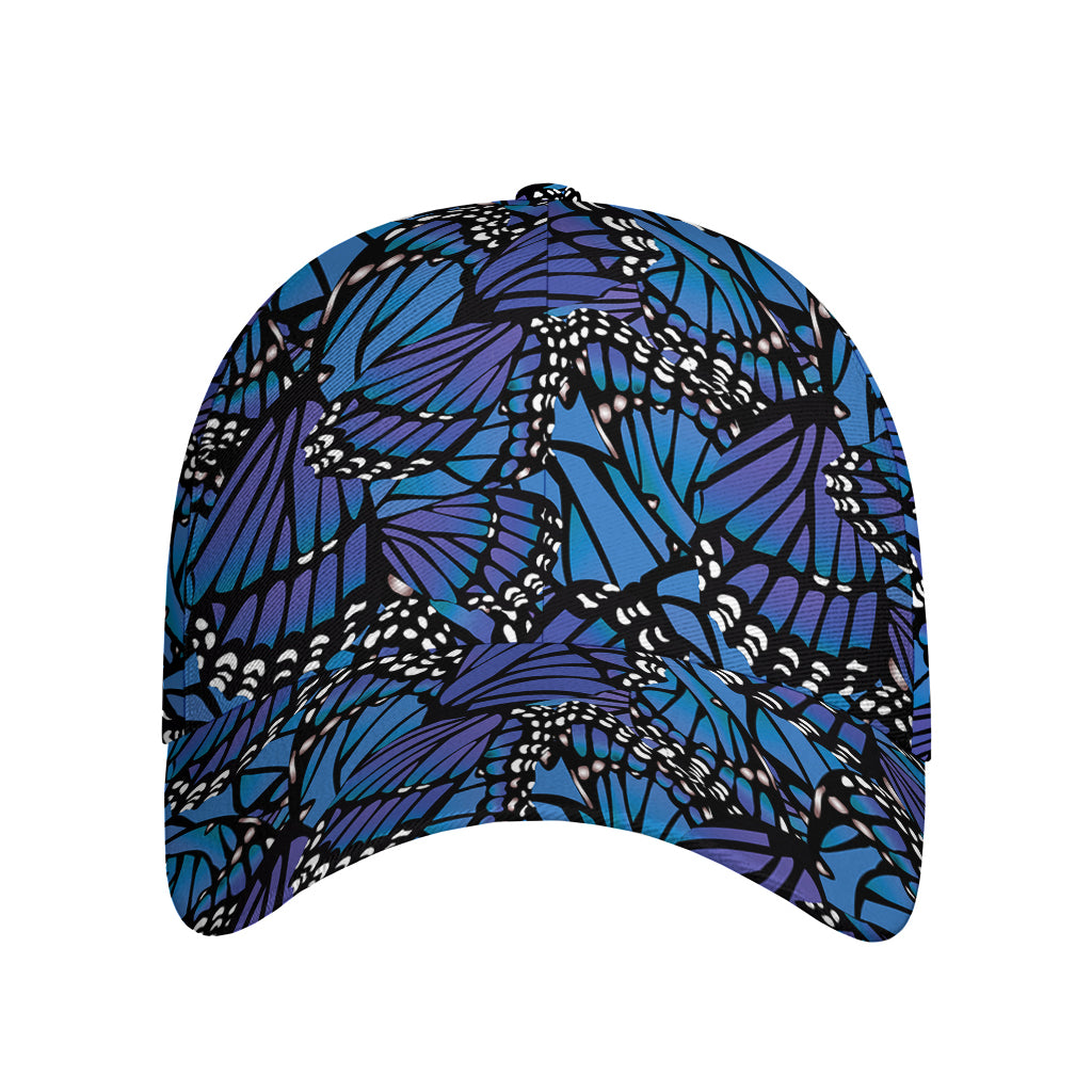 Blue Monarch Butterfly Wings Print Baseball Cap