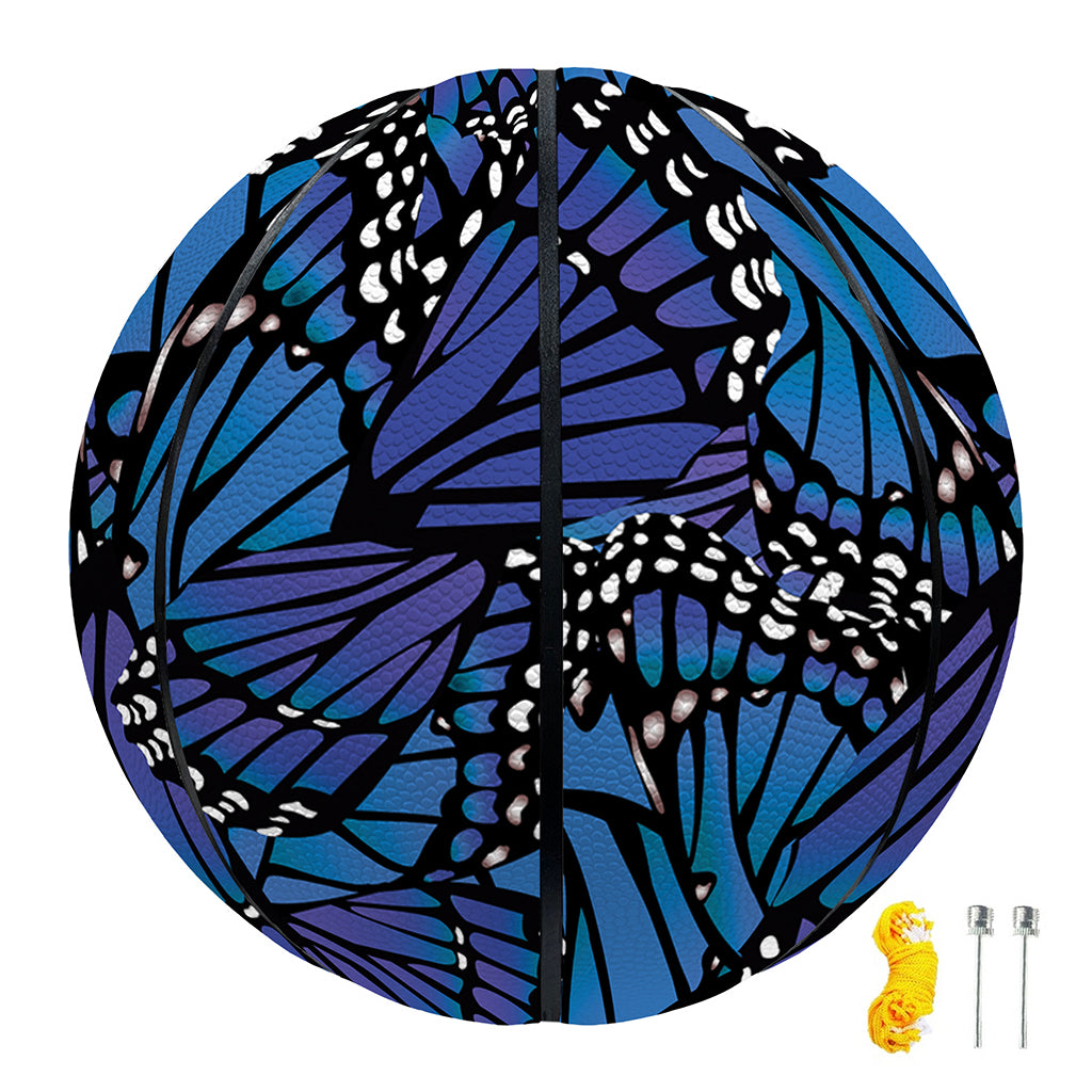 Blue Monarch Butterfly Wings Print Basketball