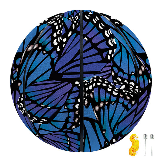 Blue Monarch Butterfly Wings Print Basketball