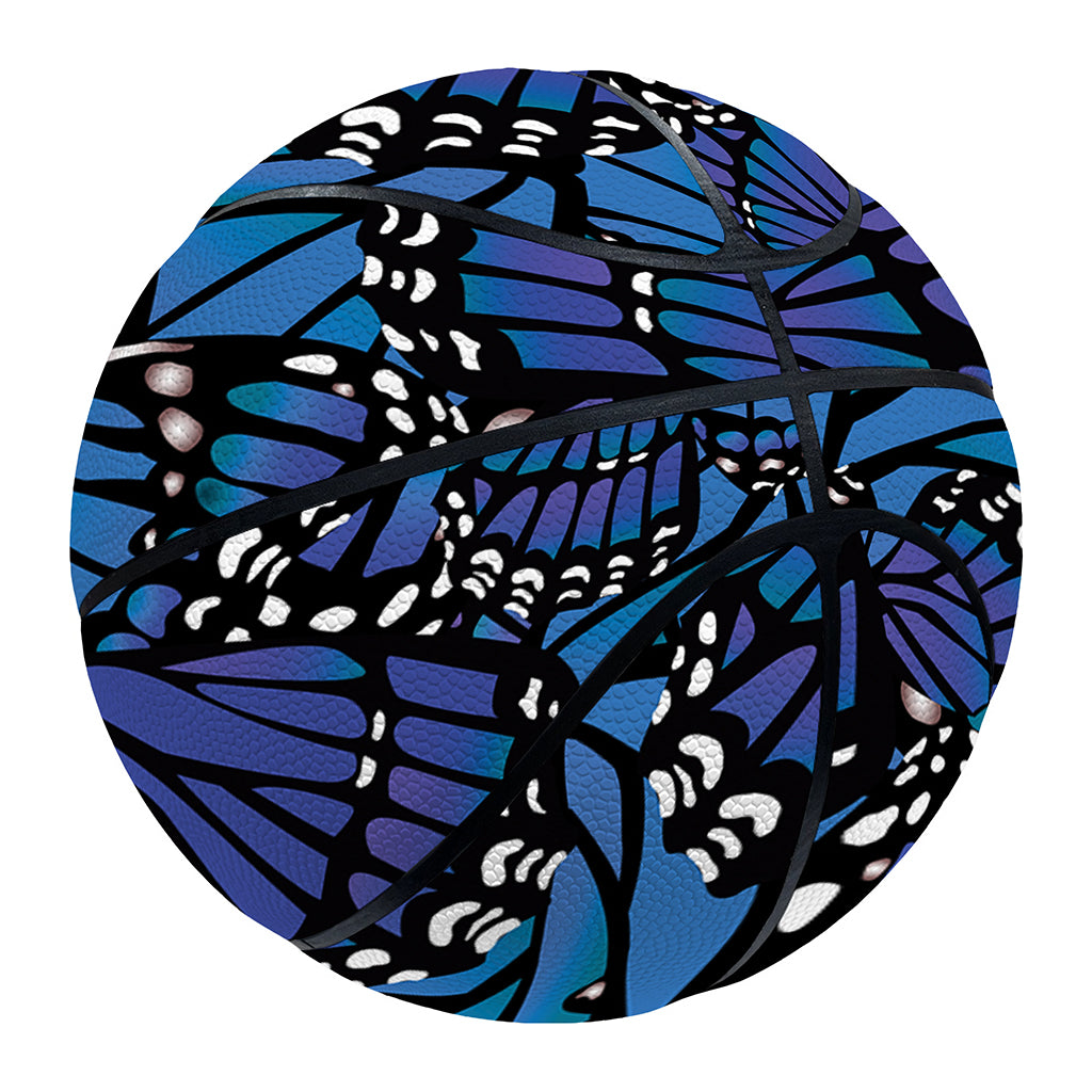 Blue Monarch Butterfly Wings Print Basketball