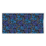 Blue Monarch Butterfly Wings Print Beach Towel