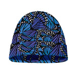 Blue Monarch Butterfly Wings Print Beanie