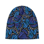 Blue Monarch Butterfly Wings Print Beanie