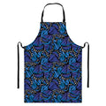 Blue Monarch Butterfly Wings Print Bib Apron With Pocket