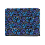 Blue Monarch Butterfly Wings Print Bifold Wallet
