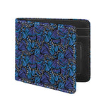 Blue Monarch Butterfly Wings Print Bifold Wallet