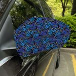 Blue Monarch Butterfly Wings Print Car Side Mirror Covers
