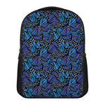 Blue Monarch Butterfly Wings Print Casual Backpack