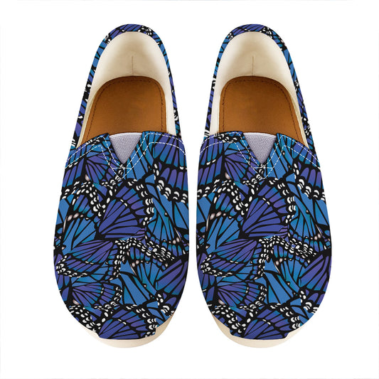Blue Monarch Butterfly Wings Print Casual Shoes
