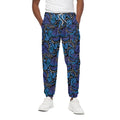 Blue Monarch Butterfly Wings Print Cotton Sweatpants