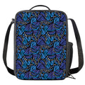 Blue Monarch Butterfly Wings Print Crossbody Lunch Bag