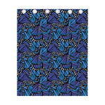 Blue Monarch Butterfly Wings Print Curtain