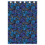 Blue Monarch Butterfly Wings Print Curtain