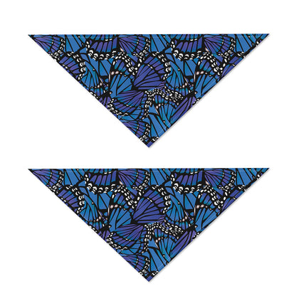 Blue Monarch Butterfly Wings Print Dog Bandana