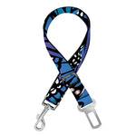 Blue Monarch Butterfly Wings Print Dog Seat Belt
