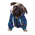 Blue Monarch Butterfly Wings Print Dog Zip Up Hoodie