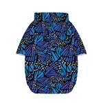 Blue Monarch Butterfly Wings Print Dog Zip Up Hoodie