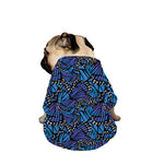 Blue Monarch Butterfly Wings Print Dog Zip Up Jacket