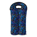 Blue Monarch Butterfly Wings Print Double Neoprene Wine Tote