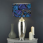 Blue Monarch Butterfly Wings Print Drum Lamp Shade