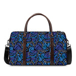 Blue Monarch Butterfly Wings Print Duffle Bag