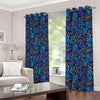 Blue Monarch Butterfly Wings Print Extra Wide Grommet Curtains