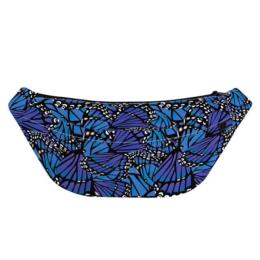 Blue Monarch Butterfly Wings Print Fanny Pack