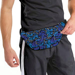 Blue Monarch Butterfly Wings Print Fanny Pack