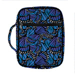 Blue Monarch Butterfly Wings Print Front Pocket Bible Bag