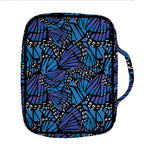 Blue Monarch Butterfly Wings Print Front Pocket Bible Bag