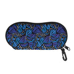 Blue Monarch Butterfly Wings Print Glasses Case
