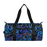 Blue Monarch Butterfly Wings Print Gym Bag