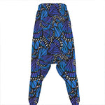 Blue Monarch Butterfly Wings Print Hammer Pants