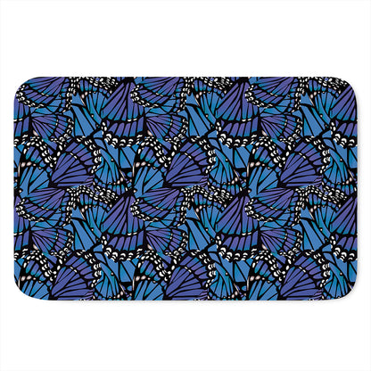 Blue Monarch Butterfly Wings Print Indoor Door Mat