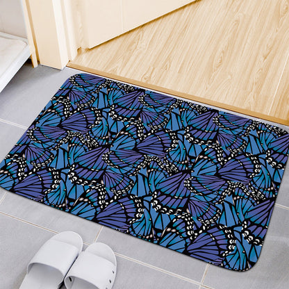 Blue Monarch Butterfly Wings Print Indoor Door Mat