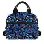 Blue Monarch Butterfly Wings Print Insulated Lunch Bag