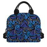 Blue Monarch Butterfly Wings Print Insulated Lunch Bag