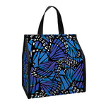Blue Monarch Butterfly Wings Print Insulated Lunch Tote